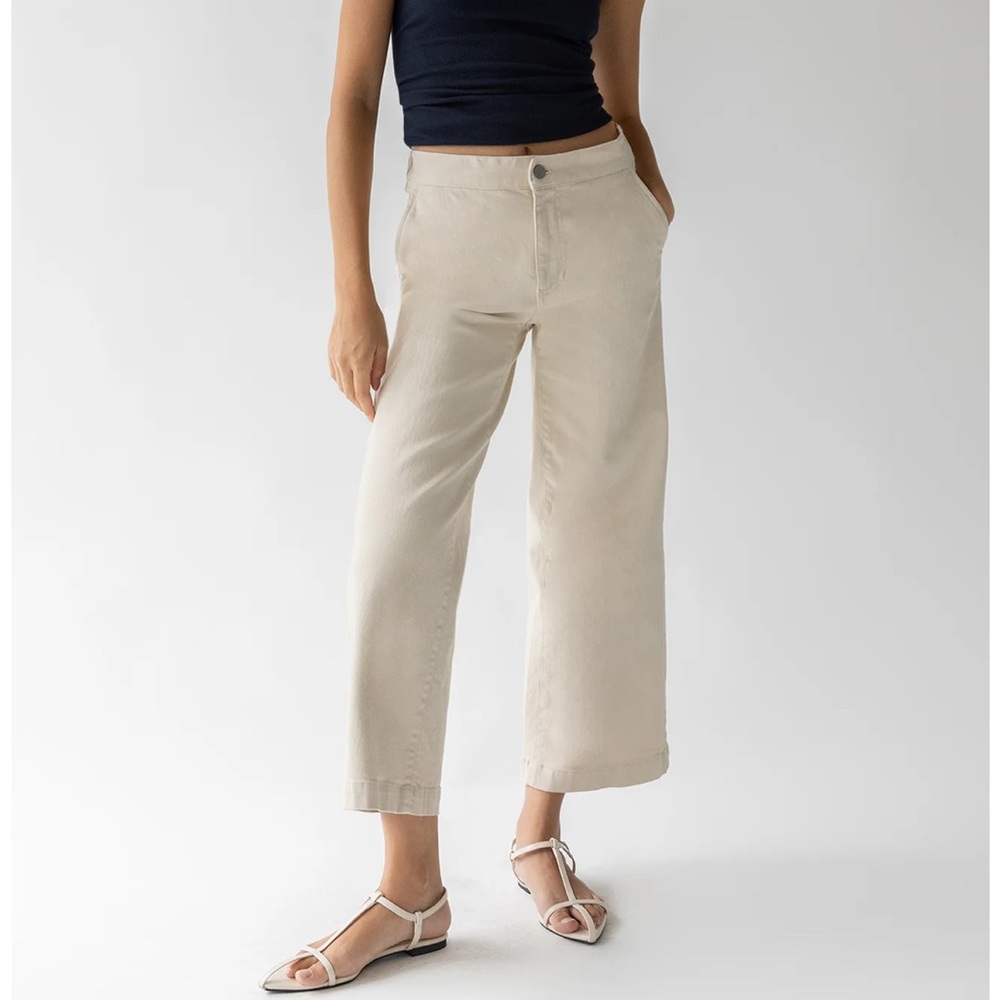 Oak + Fort cropped twill wide leg Pants